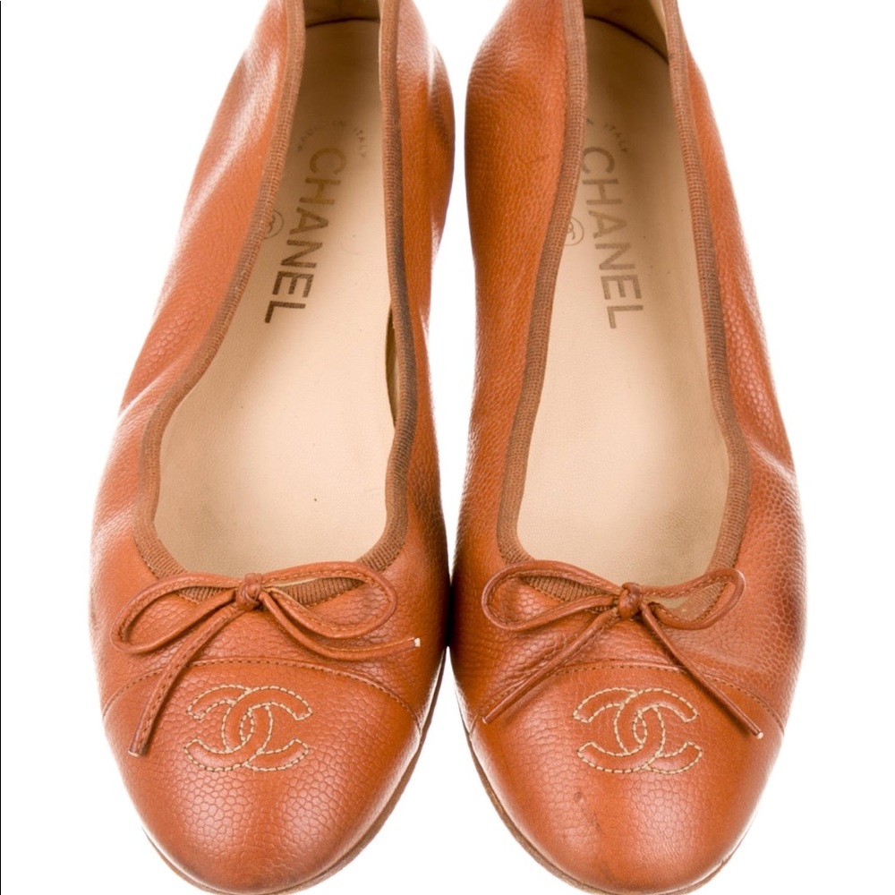Chanel leather ballet flats